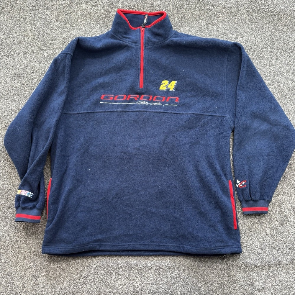 Vintage Jeff Gordon 1/4 Zip Fleece Jacket Chase Authentics NASCAR Y2K Sz XL